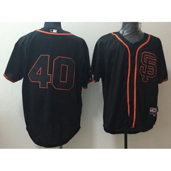 San Francisco Giants #40 Madison Bumgarner 2015 Black SF Edition Jersey