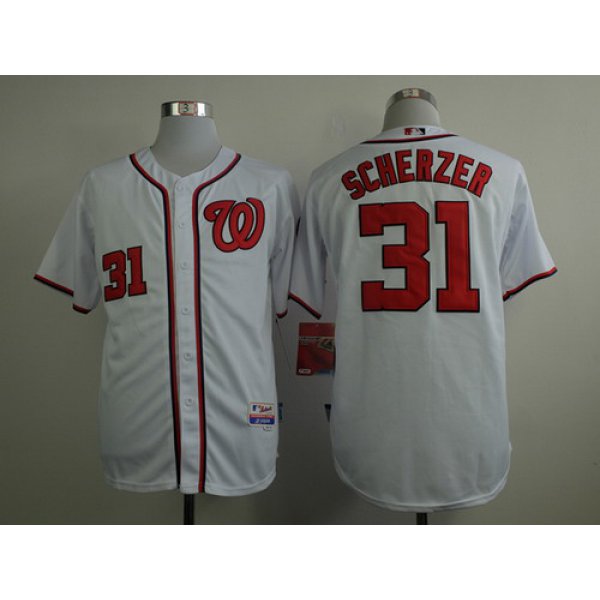 Washington Nationals #31 Max Scherzer White Jersey