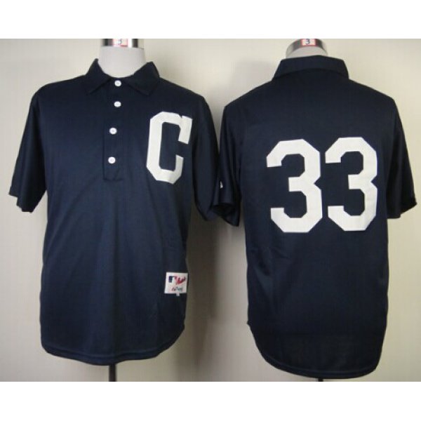 Cleveland Indians #33 Nick Swisher 1902 Navy Blue Jersey