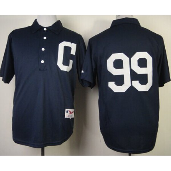 Cleveland Indians #99 Greg Vaughn 1902 Navy Blue Jersey