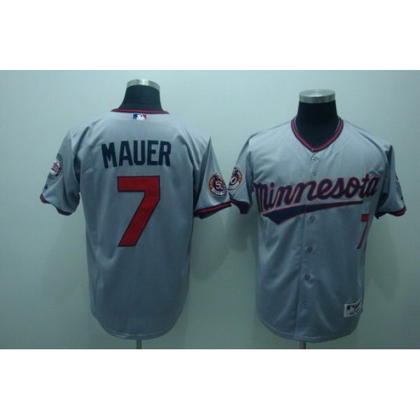 Minnesota Twins #7 Joe Mauer Gray Jersey