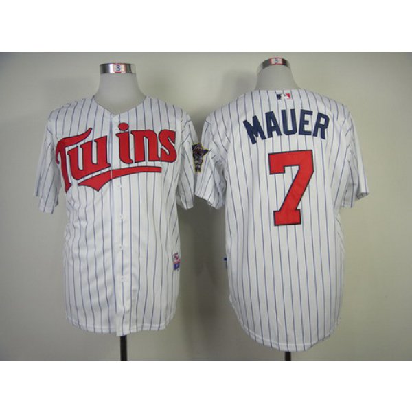 Minnesota Twins #7 Joe Mauer White Jersey