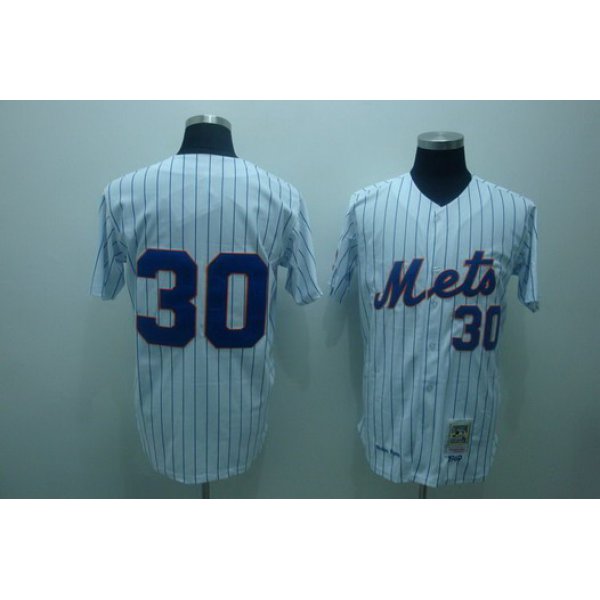 New York Mets #30 Nolan Ryan 1969 White Throwback Jersey