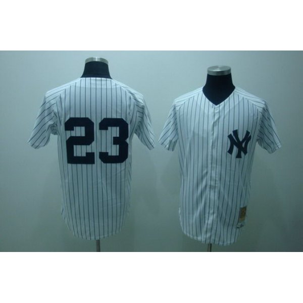 New York Yankees #23 Don Mattingly 1995 White Throwback Jersey