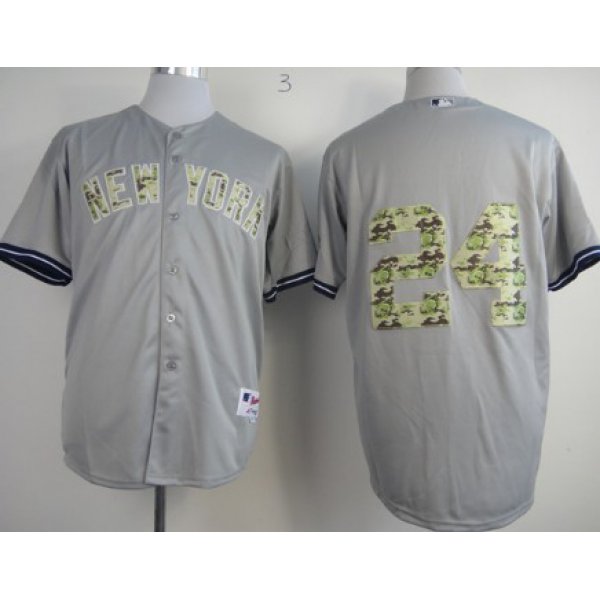 New York Yankees #24 Chris Young Gray With Camo Jersey