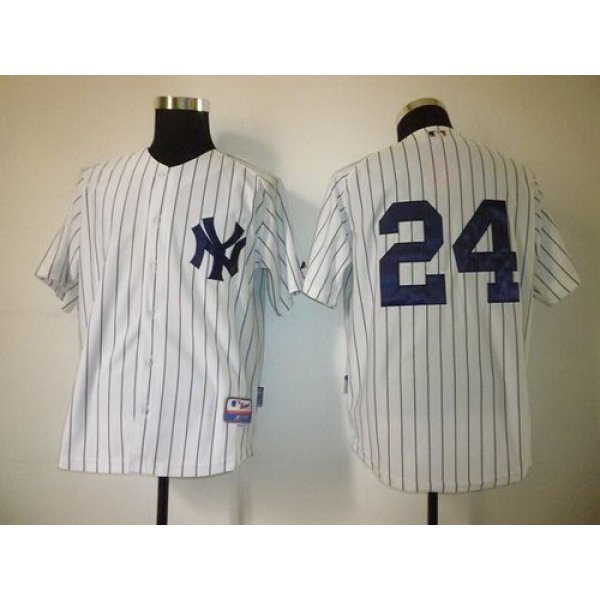 New York Yankees #24 Chris Young White Jersey