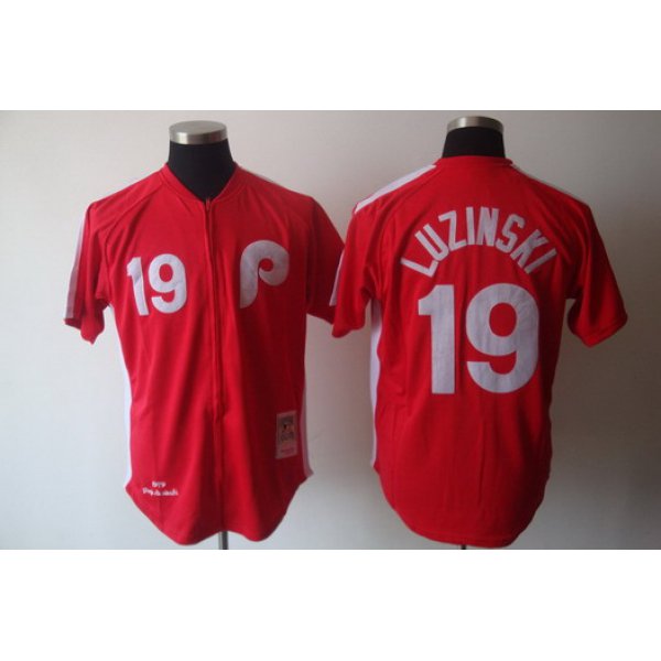 Philadelphia Phillies #19 Greg Luzinski 1979 Red Throwback Jersey