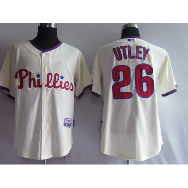Philadelphia Phillies #26 Chase Utley Cream Jersey