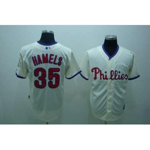 Philadelphia Phillies #35 Cole Hamels Cream Jersey