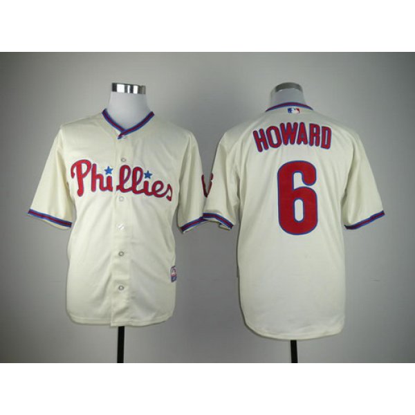 Philadelphia Phillies #6 Ryan Howard Cream Jersey