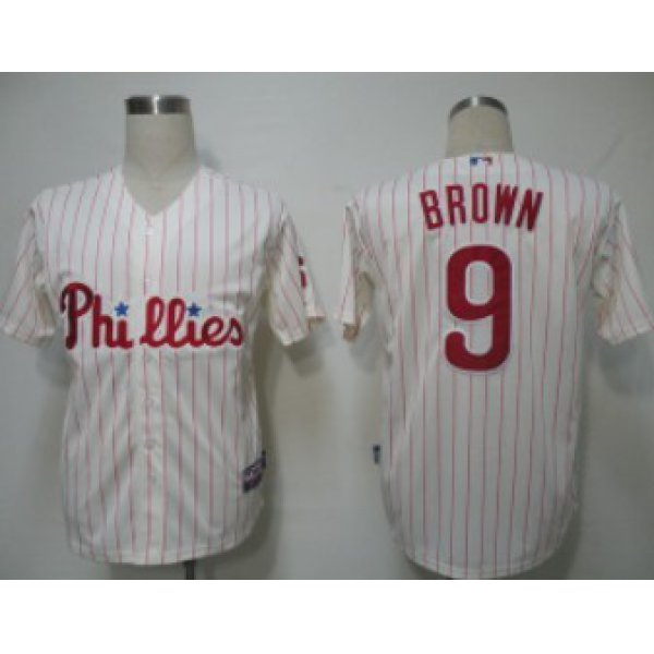 Philadelphia Phillies #9 Domonic Brown White Jersey