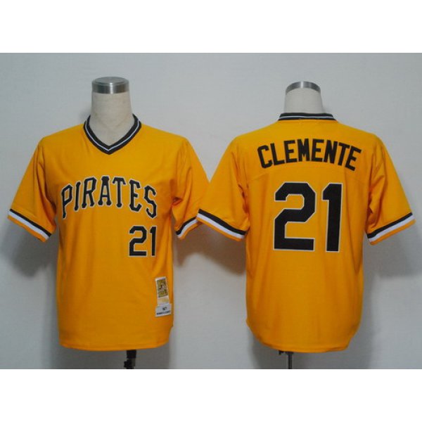 Pittsburgh Pirates #21 Roberto Clemente 1971 Yellow Throwback Jersey