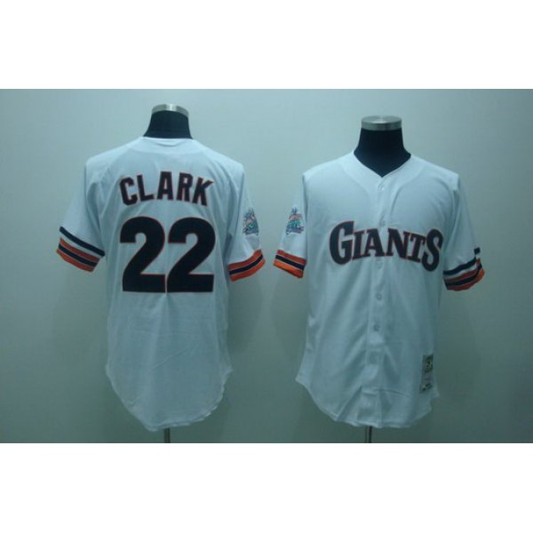 San Francisco Giants #22 Will Clark 1989 White Throwback Jersey