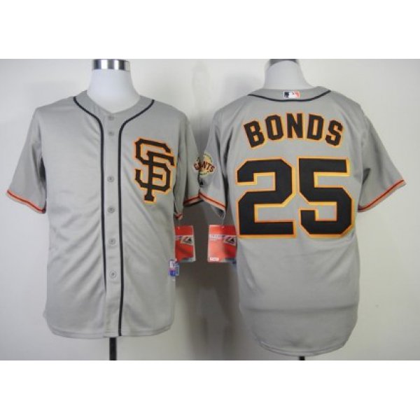 San Francisco Giants #25 Barry Bonds Gray SF Edition Cool Base Jersey