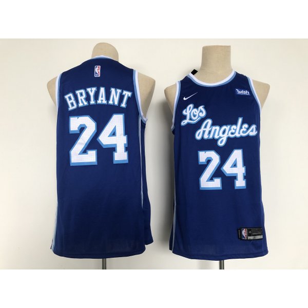 Men Los Angeles Lakers 24 Bryant Blue Throwback 2021 Nike NBA Jersey
