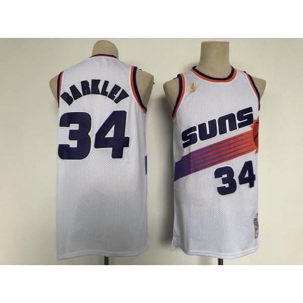 Men Phoenix Suns 34 Barkley White Throwback 2021 NBA Jersey