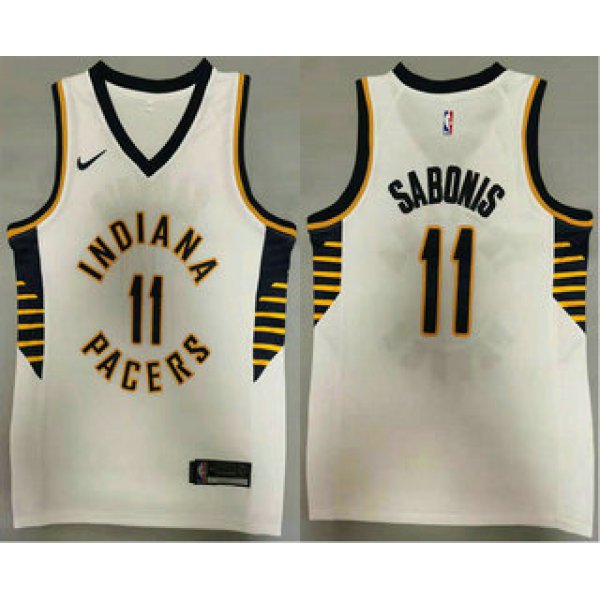 Men's Indiana Pacers #11 Domantas Sabonis New White 2021 Nike Swingman Stitched NBA Jersey