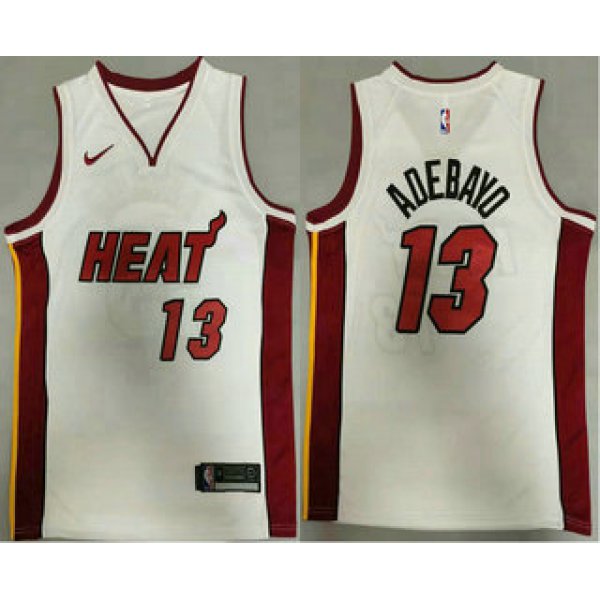 Men's Miami Heat #13 Bam Adebayo White 2020 Nike Swingman Stitched NBA Jersey