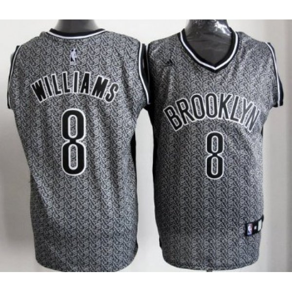 Brooklyn Nets #8 Deron Williams Gray Static Fashion Jersey