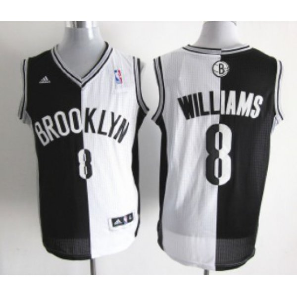 Brooklyn Nets #8 Deron Williams Revolution 30 Swingman Black/White Two Tone Jersey