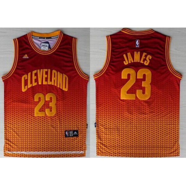 Cleveland Cavaliers #23 LeBron James Red/Yellow Resonate Fashion Jersey