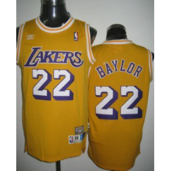 Los Angeles Lakers #22 Elgin Baylor Yellow Swingman Throwback Jersey