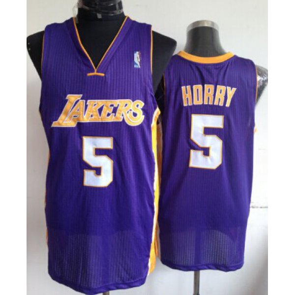 Los Angeles Lakers #5 Robert Horry Purple Swingman Throwback Jersey