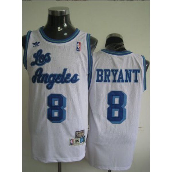 Los Angeles Lakers #8 Kobe Bryant White Swingman Throwback Jersey