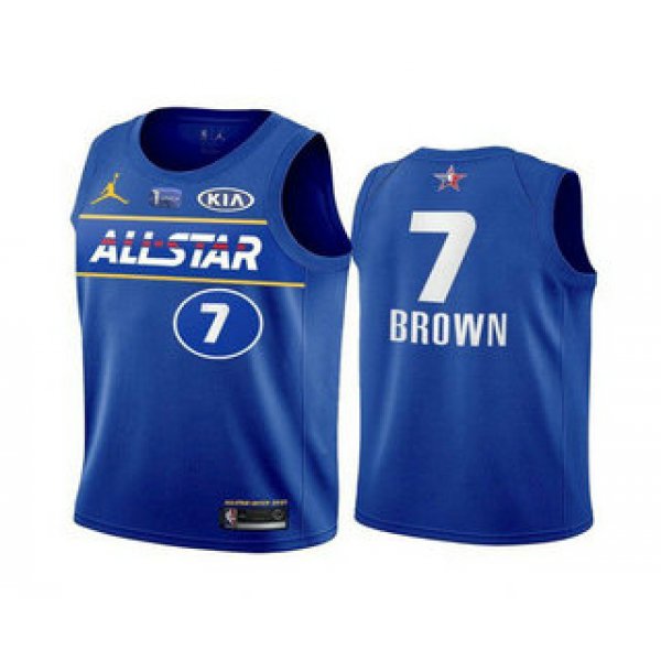 Men's 2021 All-Star #7 Jaylen Brown Blue Eastern Conference Stitched NBA Jersey