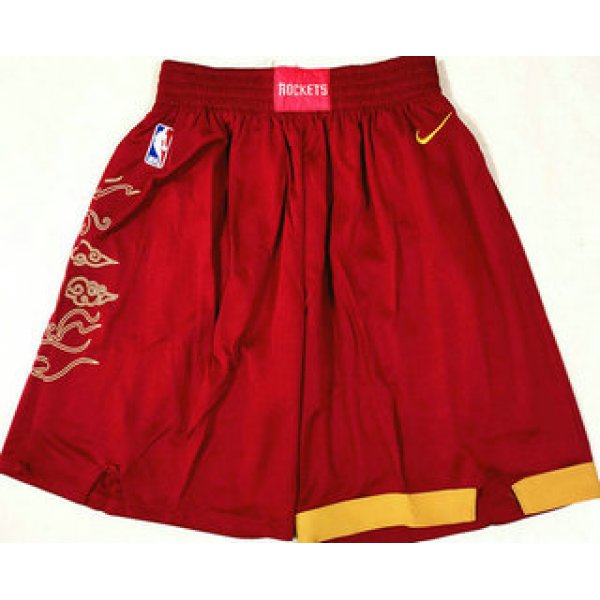 Men's Houston Rockets Red 2021 Nike City Edition Swingman Stitched NBA Shorts