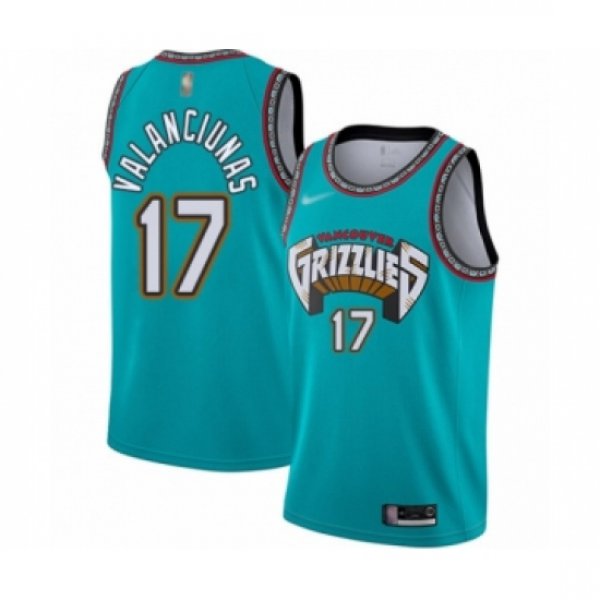 Men's Memphis Grizzlies #17 Jonas Valanciunas Authentic Green Hardwood Classic Basketball Jersey