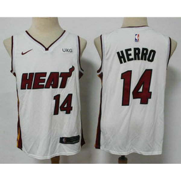 Men's Miami Heat #14 Tyler Herro White 2021 Nike Swingman Stitched NBA Jersey With The NEW Sponsor Logo