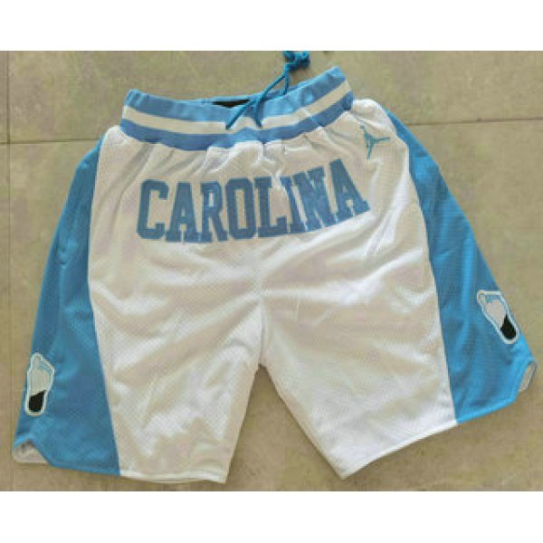 Men's North Carolina Tar Heels White College Basketball Brand Jordan Just Don Swingman Shorts