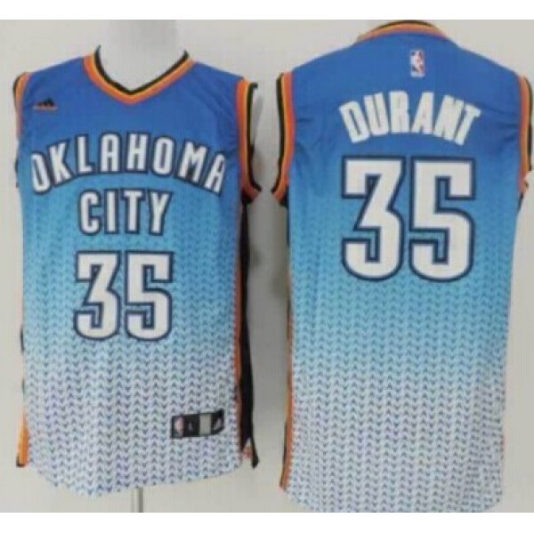 Oklahoma City Thunder #35 Kevin Durant Blue/White Resonate Fashion Jersey