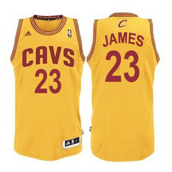 Cleveland Cavaliers #23 LeBron James Yellow Swingman Jersey