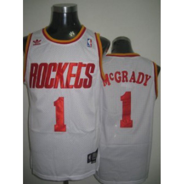 Houston Rockets #1 Tracy McGrady White Swingman Throwback Jersey