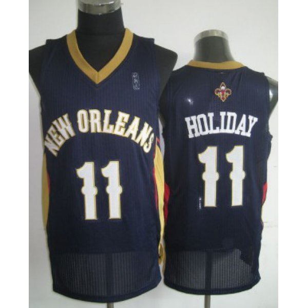 New Orleans Pelicans #11 Jrue Holiday Navy Blue Swingman Jersey