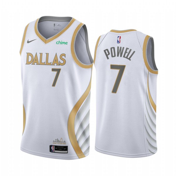 Nike Mavericks #7 Dwight Powell White NBA Swingman 2020-21 City Edition Jersey