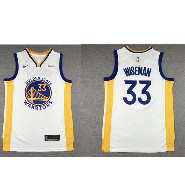 Men's Golden State Warriors #33 James Wiseman White 2019 Nike Swingman NEW Rakuten Logo Stitched NBA Jersey