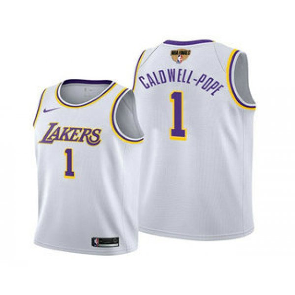 Men's Los Angeles Lakers #1 Kentavious Caldwell-Pope 2020 White Finals Stitched NBA Jersey