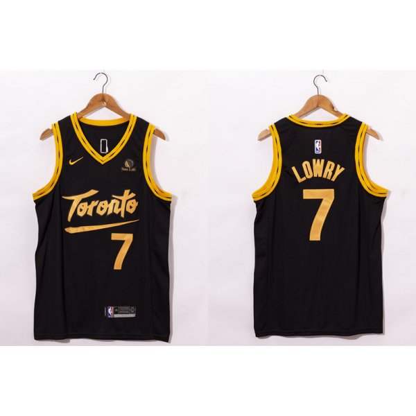 Men's Toronto Raptors #7 Kyle Lowry Black 2021 Nike City Edition Swingman Jersey With The Sponsor Logo