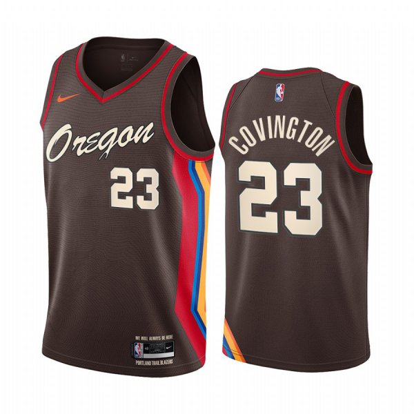 Nike Blazers #23 Robert Covington Chocolate NBA Swingman 2020-21 City Edition Jersey