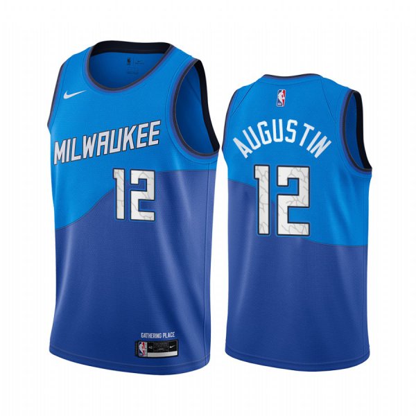 Nike Bucks #12 D.J. Augustin Blue NBA Swingman 2020-21 City Edition Jersey