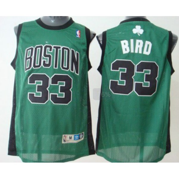 Boston Celtics #33 Larry Bird Green With Black Swingman Throwback Jersey