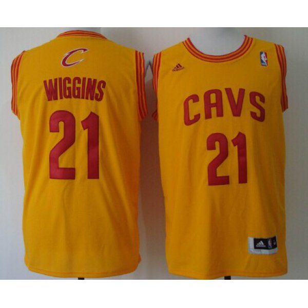 Cleveland Cavaliers #21 Andrew Wiggins Revolution 30 Swingman Yellow Jersey