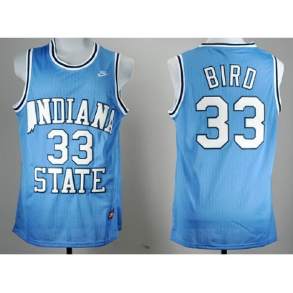 Indiana State Sycamores #33 Larry Bird Light Blue Swingman Jersey