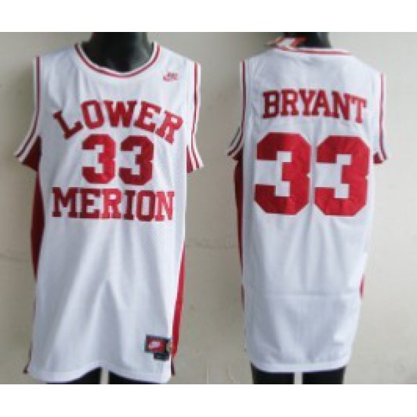 Lower Merion High School #33 Kobe Bryant White Jersey