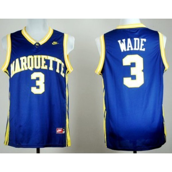 Marquette Golden Eagles #3 Dwyane Wade Navy Blue Jersey