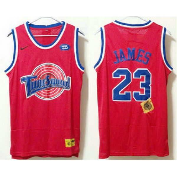 Men's The Movie Space Jam #23 LeBron James Red Soul Swingman Basketball Jersey