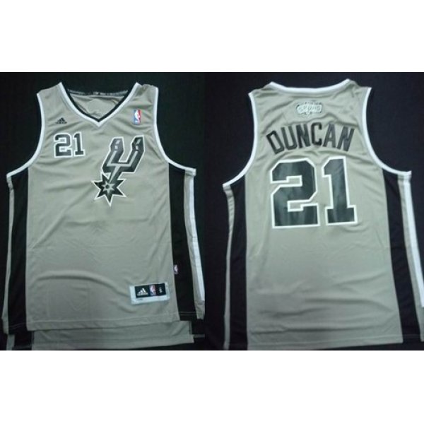 San Antonio Spurs #21 Tim Duncan Revolution 30 Swingman Gray Jersey